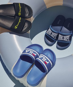 Mules de piscine garçon unies à picots - Champion vue7 - CHAMPION USA - GEMO