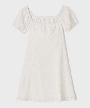 Robe courte en broderie anglaise fille vue3 - GEMO (JUNIOR) - GEMO