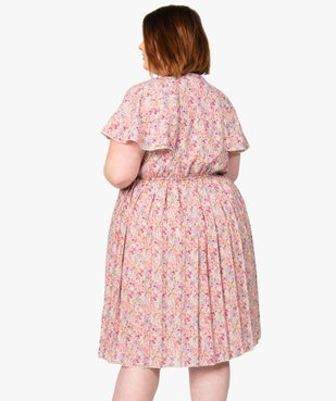 Robe femme à motifs fleuris et manches volants vue3 - GEMO (G TAILLE) - GEMO