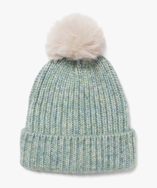 Bonnet en maille pailletée avec pompon fille vue1 - GEMO 4G FILLE - GEMO