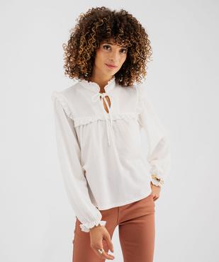 Blouse manches longues à col V femme vue1 - GEMO 4G FEMME - GEMO