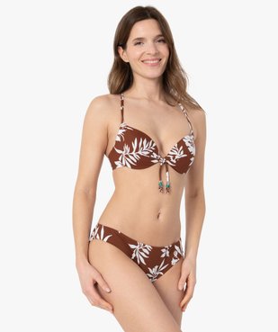 Haut de maillot de bain femme à motifs fleuris forme corbeille vue3 - GEMO (PLAGE) - GEMO