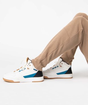 Baskets homme colorées semi-montantes à lacets vue1 - GEMO 4G HOMME - GEMO