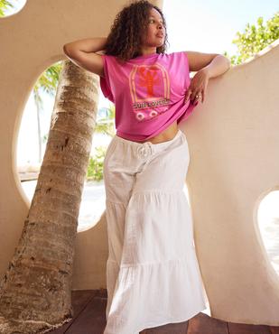 Jupe longue et ample en gaze de coton femme grande taille vue5 - GEMO (G TAILLE) - GEMO