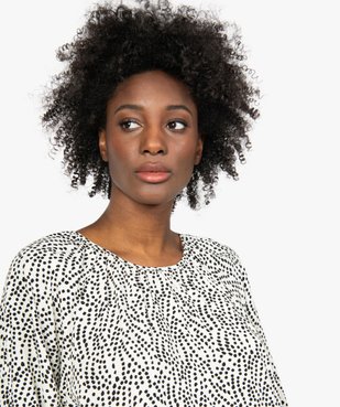 Robe femme imprimée courte à manches ¾ vue2 - GEMO(FEMME PAP) - GEMO