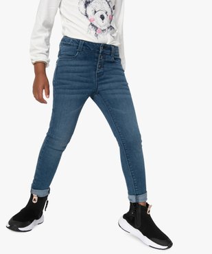 Jean fille coupe slim coloris délavé – Lulu Castagnette vue1 - LULUCASTAGNETTE - GEMO