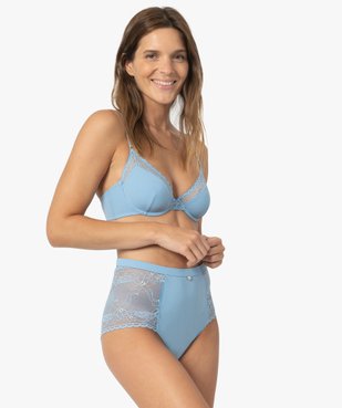 Culotte femme en microfibre et dentelle - LuluCastagnette vue3 - LULUCASTAGNETTE - GEMO