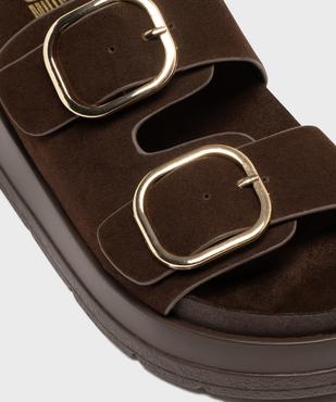 Mules à semelle plateforme et grosses boucles femme vue6 - 5 MILES - GEMO