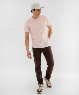 Tee-shirt manches courtes col rond en coton homme vue4 - GEMO 4G HOMME - GEMO