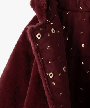 Manteau fille forme trapèze réversible matelassé/maille peluche vue3 - GEMO (ENFANT) - GEMO