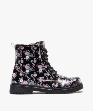 Boots fille à lacets et zip imprimées fleurs vue1 - GEMO (ENFANT) - GEMO