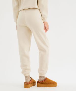 Pantalon de jogging en molleton uni à taille élastiquée femme vue3 - GEMO 4G FEMME - GEMO