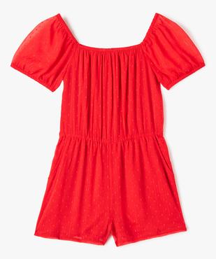 Combishort fille en voile avec fines rayures pailletées vue1 - GEMO (JUNIOR) - GEMO