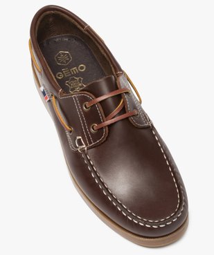 Chaussures bateau homme dessus et intérieur cuir vue5 - GEMO (CASUAL) - GEMO