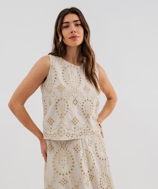 Blouse sans manches en broderie ajourée femme vue5 - GEMO(FEMME PAP) - GEMO