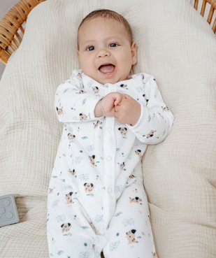 Pyjama dors-bien en velours imprimé avec ouverture devant bébé vue1 - GEMO(BB COUCHE) - GEMO