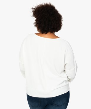 Blouse femme grande taille ample à col V et manches 3/4 vue3 - GEMO (G TAILLE) - GEMO