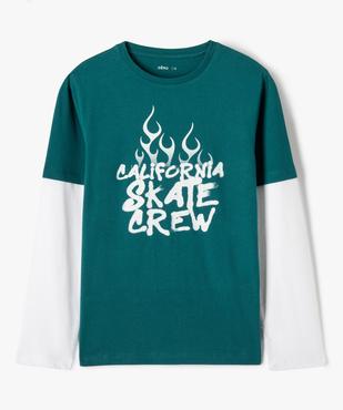 Tee-shirt 2-en-1 imprimé garçon vue3 - GEMO 4G GARCON - GEMO