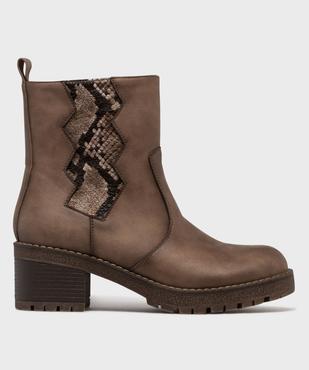 Boots à semelle crantée avec empiècement sur la tige femme - Emilia Rosa vue1 - EMILIA ROSA - GEMO