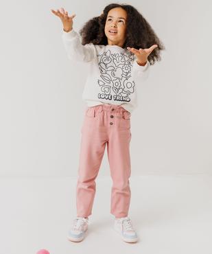 Sweat molletonné avec motif girly fille vue5 - GEMO 4G FILLE - GEMO