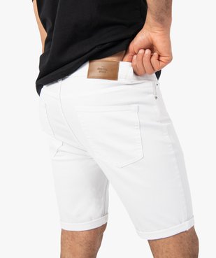 Bermuda homme en coton extensible aspect jean vue2 - GEMO (HOMME) - GEMO