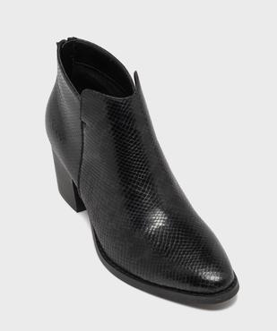 Boots santiags à talon cubain, bout pointu et tige texturée femme vue6 - FOLLOW ME - GEMO