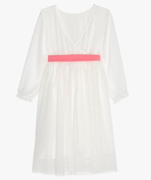 Robe fille en tulle, voile et plumetis vue3 - GEMO (ENFANT) - GEMO