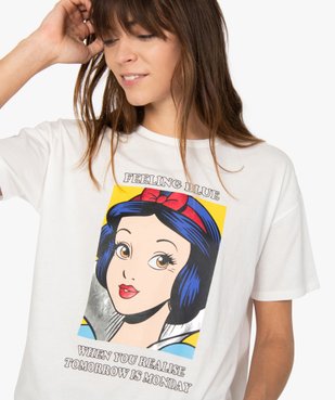 Tee-shirt femme à manches courtes avec message - Disney vue2 - DISNEY DTR - GEMO