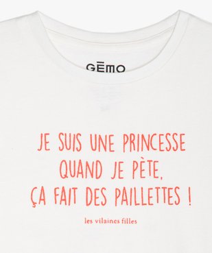 Tee-shirt fille à message pailleté - GEMO x Les Vilaines filles vue2 - VILAINES FILLES - GEMO