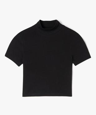 Tee-shirt court à manches courtes et col montant uni fille vue1 - GEMO 4G FILLE - GEMO