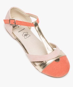 Ballerines fille style salomés tricolores fermeture à boucle vue5 - GEMO (ENFANT) - GEMO