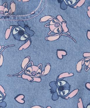Short en jean avec motifs Stitch et Angel avec taille ajustable fille - Disney vue2 - LILO & STITCH - GEMO