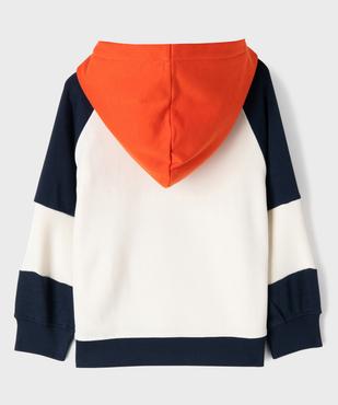 Sweat à capuche tricolore encolure large garçon vue5 - GEMO (ENFANT) - GEMO