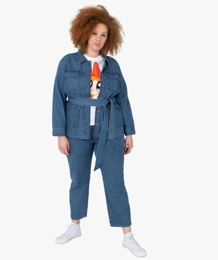 Veste femme grande taille en jean coupe saharienne vue5 - GEMO 4G FEMME - GEMO