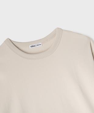 Sweat col rond en molleton bouclette garçon  vue3 - GEMO (JUNIOR) - GEMO