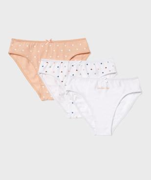 Culottes en coton stretch motifs fruits fille (lot de 3) vue1 - GEMO 4G FILLE - GEMO
