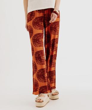 Pantalon large en viscose froissée femme vue3 - GEMO 4G FEMME - GEMO