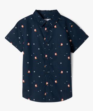 Chemise à manches courtes à motifs Noël garçon vue1 - GEMO (ENFANT) - GEMO