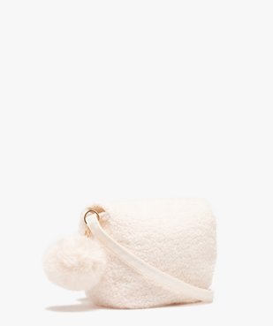 Sac bandoulière demi-lune en sherpa à pompon fille vue2 - GEMO (ENFANT) - GEMO