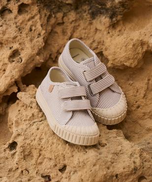 Tennis en toile à scratch et bout recouvert garçon - LuluCastagnette vue1 - LULUCASTAGNETTE - GEMO