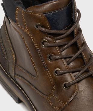 Boots multimatières à lacets et zip homme vue7 - MARIO BALDANO - GEMO