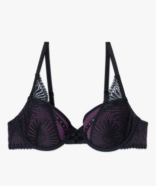 Soutien-gorge en dentelle et microfibre avec strass vue4 - GEMO(HOMWR FEM) - GEMO
