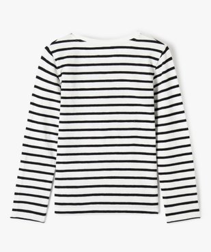 Tee-shirt fille rayé à manches longues - LuluCastagnette vue3 - LULUCASTAGNETTE - GEMO