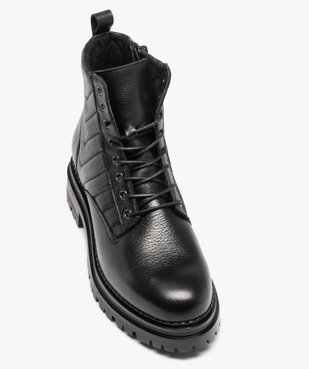 Bottines femme unies dessus cuir à semelle crantée - Tanéo vue5 - TANEO - GEMO