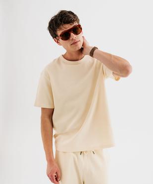 Tee-shirt manches courtes en maille gaufrée homme vue7 - GEMO 4G HOMME - GEMO