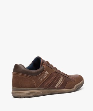 Tennis homme baskets de ville multimatières avec surpiqûres vue4 - GEMO (HOMME) - GEMO