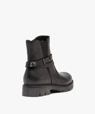 Boots chelsea fille unies dessus cuir - Tanéo vue5 - TANEO - GEMO
