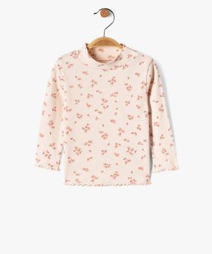 Tee-shirt en maille côtelée à col montant bébé fille vue1 - GEMO(BEBE DEBT) - GEMO
