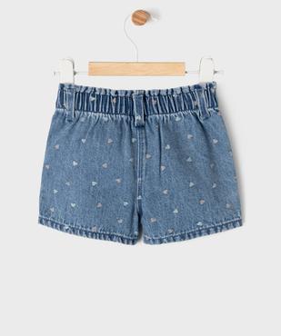 Short en jean à motifs coeurs avec taille ajustable bébé fille vue4 - GEMO(BEBE DEBT) - GEMO