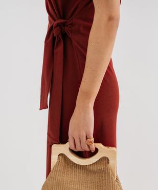 Robe longue à manches courtes en jersey de coton femme vue4 - GEMO(FEMME PAP) - GEMO